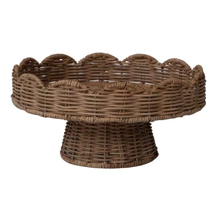 Rattan Scalloped Pedestal