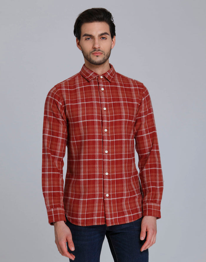 Red Check Full Sleeves Shirt