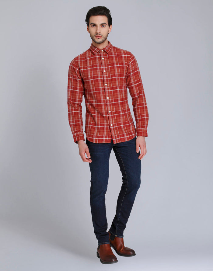 Red Check Full Sleeves Shirt