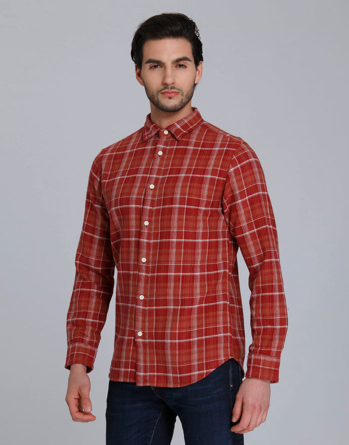 Red Check Full Sleeves Shirt