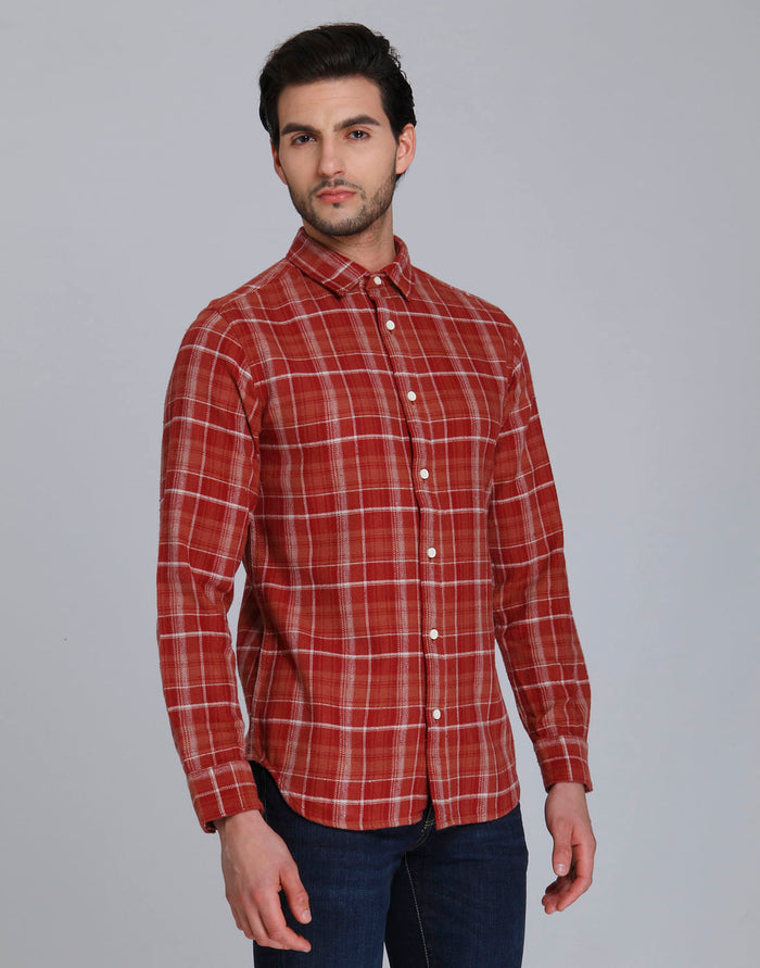 Red Check Full Sleeves Shirt