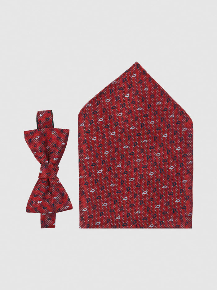 Red Printed Bow Tie