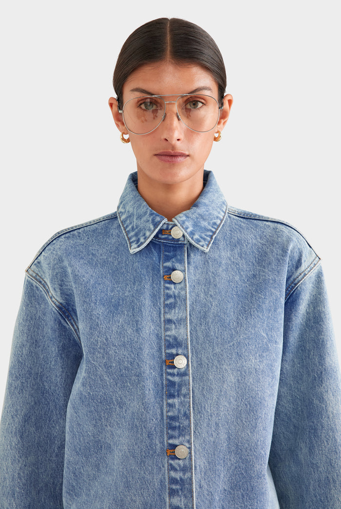 Relaxed Denim Shirt - Light Blue