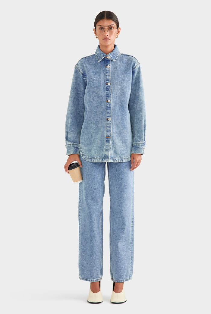 Relaxed Denim Shirt - Light Blue