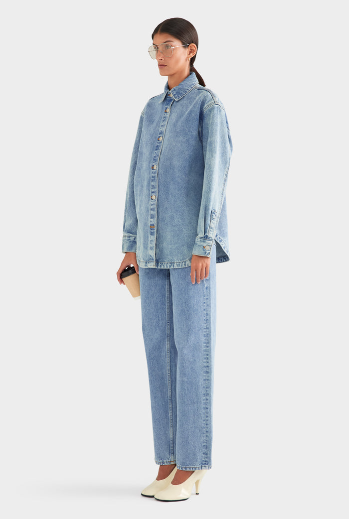 Relaxed Denim Shirt - Light Blue