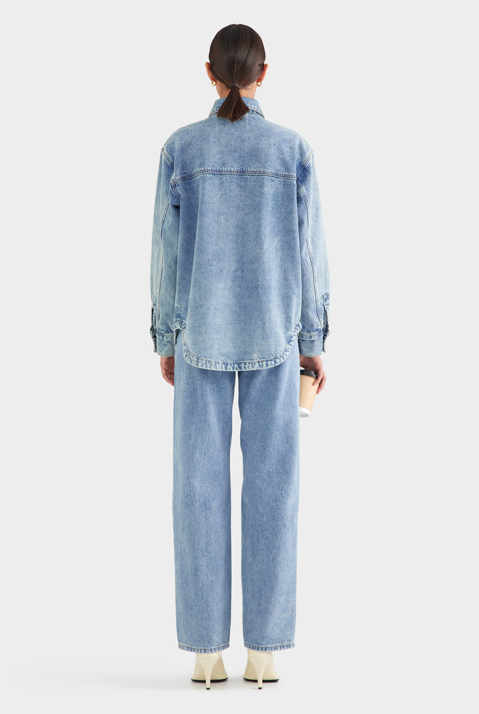 Relaxed Denim Shirt - Light Blue