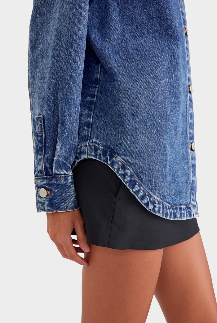 Relaxed Denim Shirt - Mid Indigo