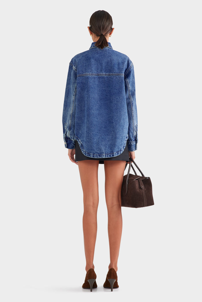 Relaxed Denim Shirt - Mid Indigo