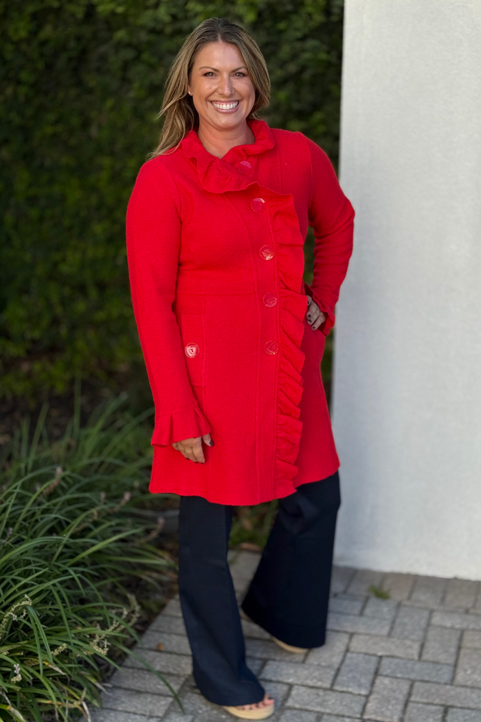 Renuar Scarlet Ruffle Button Jacket