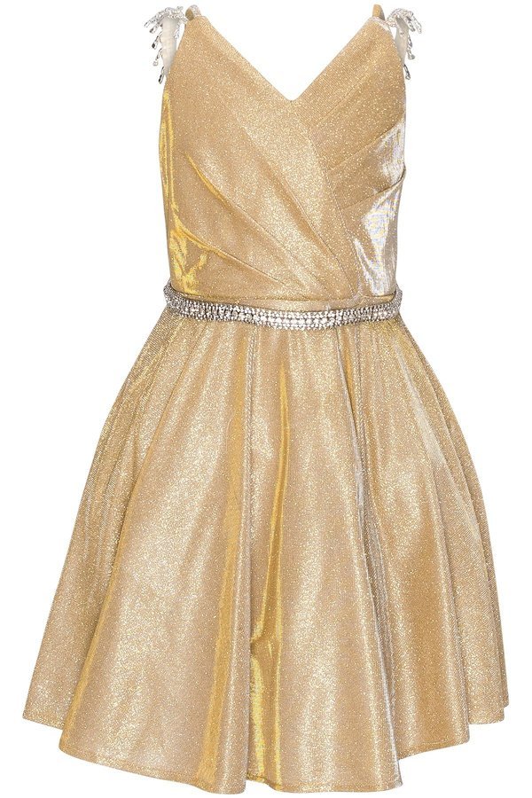 Rhinestone Glitter Metallic Girl Party Dress by Cinderella Couture USA 8014