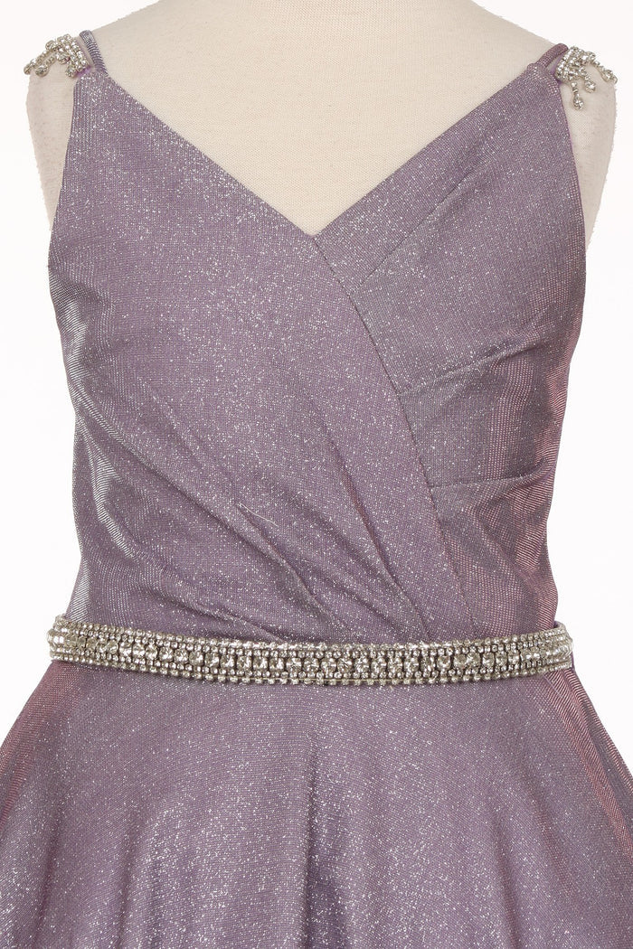 Rhinestone Glitter Metallic Girl Party Dress by Cinderella Couture USA 8014