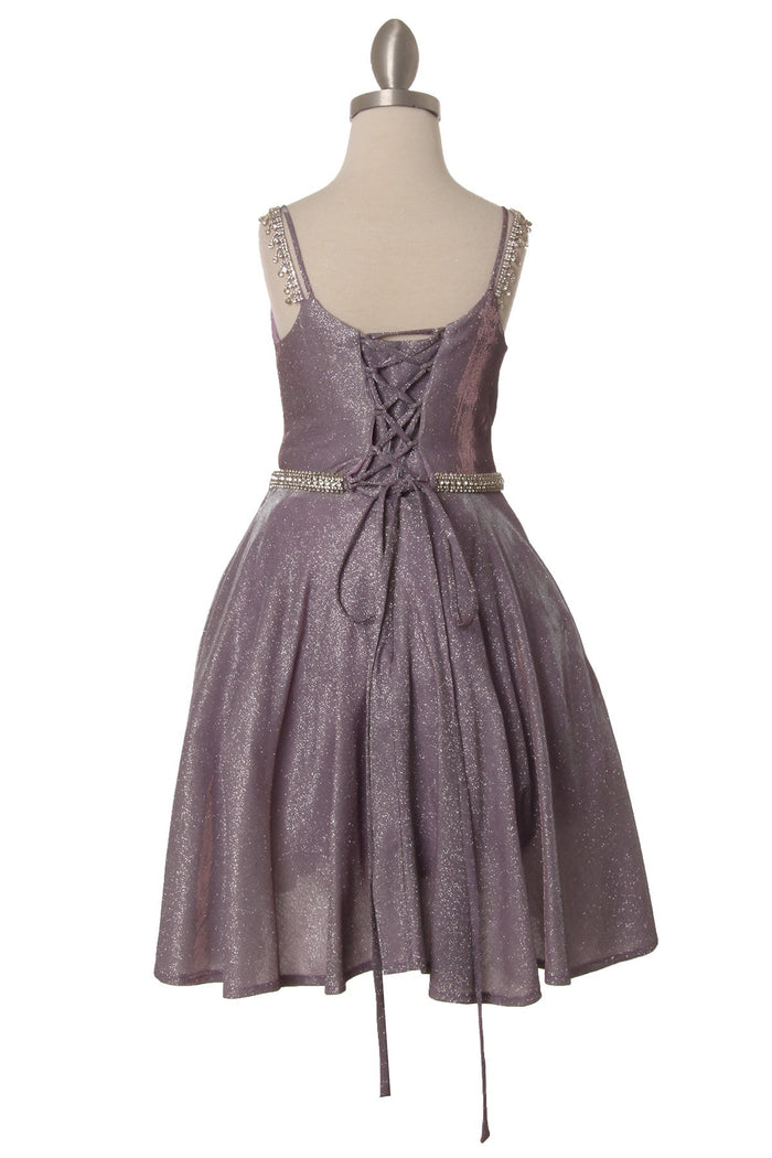 Rhinestone Glitter Metallic Girl Party Dress by Cinderella Couture USA 8014