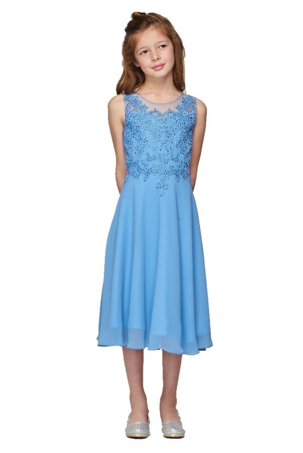Rhinestones Chiffon Party Dress by Cinderella Couture USA 5089