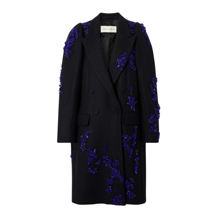 Dries Van Noten Rinky Embroidered Wool - Blend Cocoon Coat - Runway Catalog