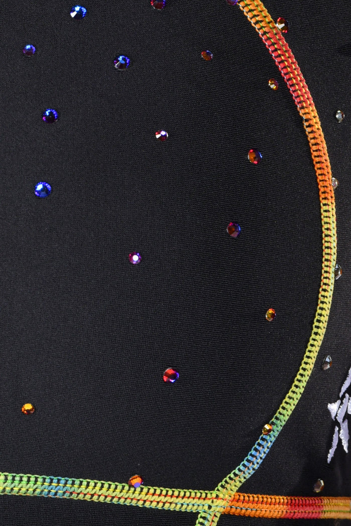 Rockin Rainbow Sports Bra in Black
