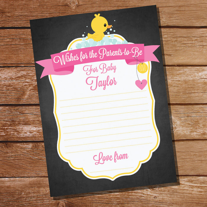 Rubber Duck Baby Shower Game Card