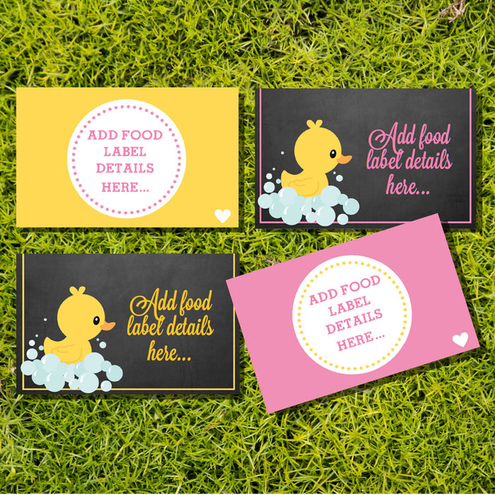 Rubber Duck Baby Shower Tent Cards