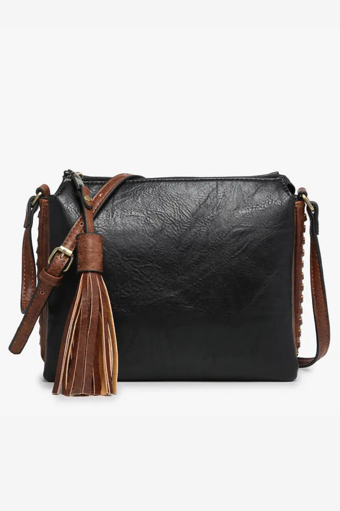 Sabrina 2 Tone Crossbody in Black