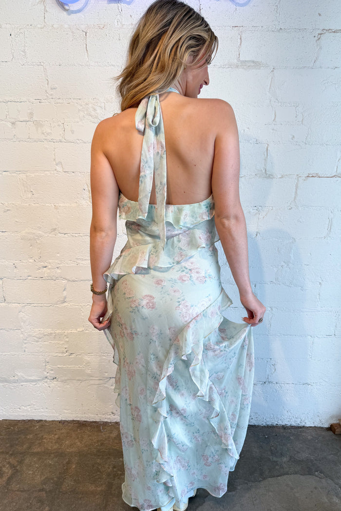 Sage Meadow Maxi Dress Back, adeline boutique, dallas boutique, boutique