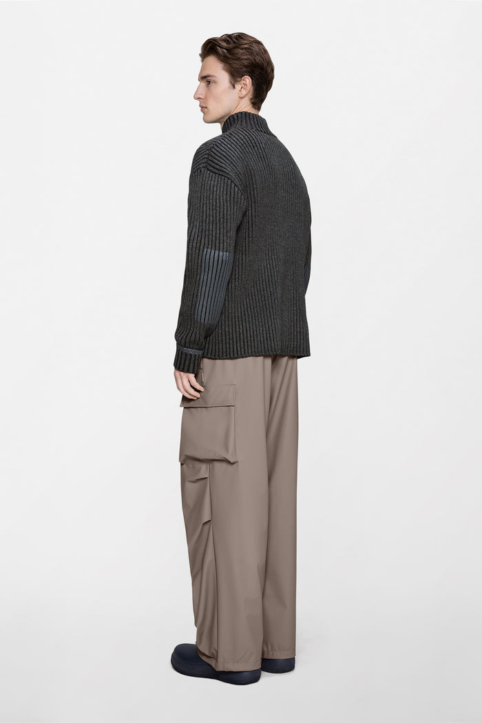 RAINS Sapa Half Zip Knit Dark Grey / Black Long Sleeve
