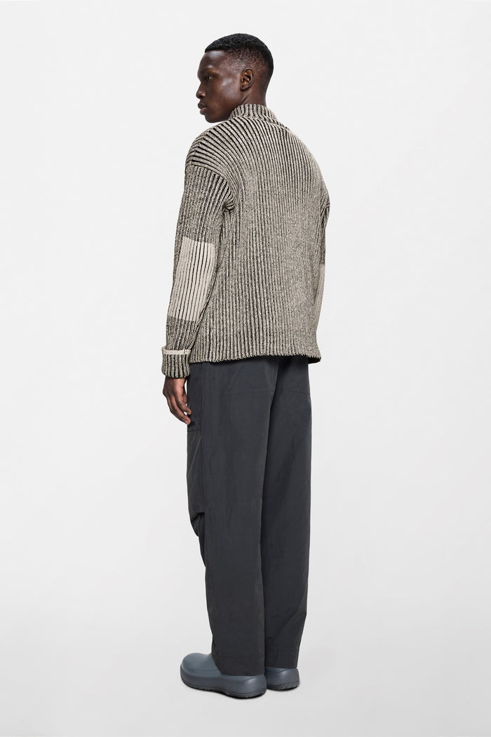 RAINS Sapa Half Zip Knit Vintage White / Black Long Sleeve