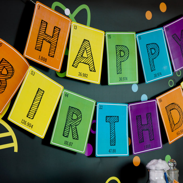 Science Experiment Party Birthday Banner