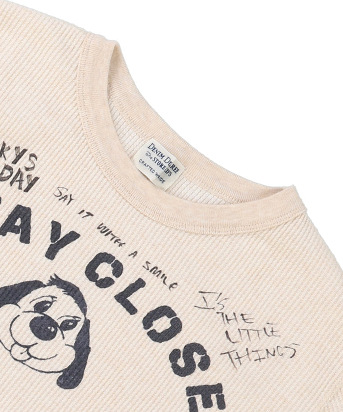 Scribble Waffle L/S Tee(LADIES)