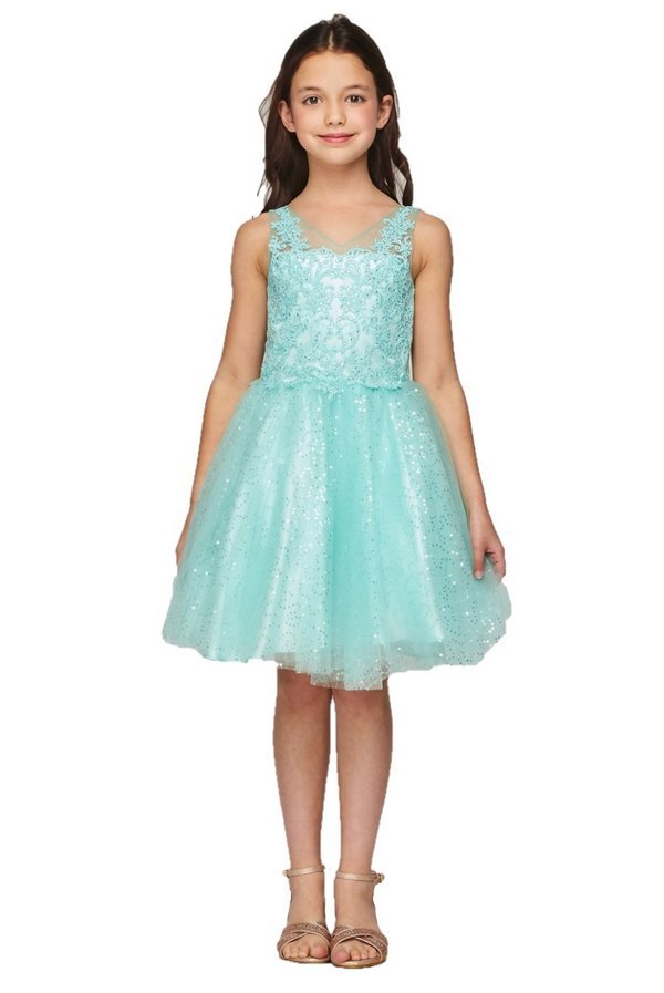 Sequins Tulle Girl Party Dress by Cinderella Couture USA 5088