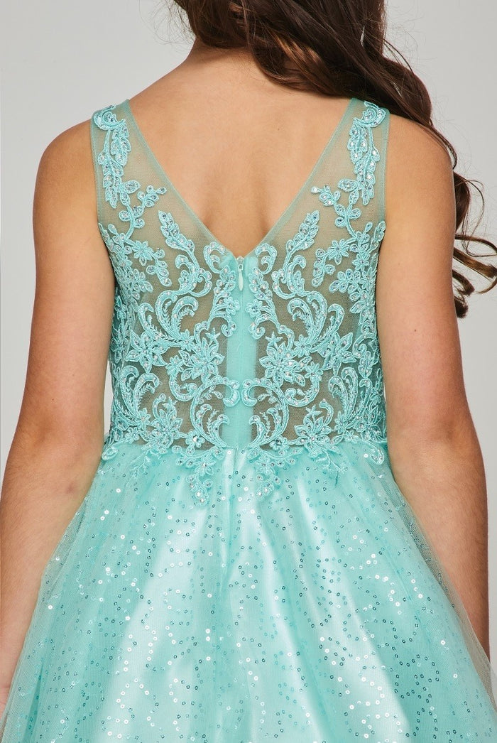 Sequins Tulle Girl Party Dress by Cinderella Couture USA 5088
