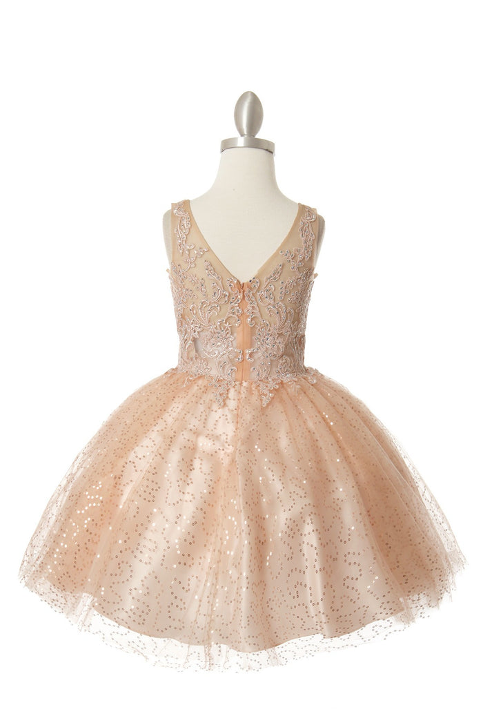 Sequins Tulle Girl Party Dress by Cinderella Couture USA 5088
