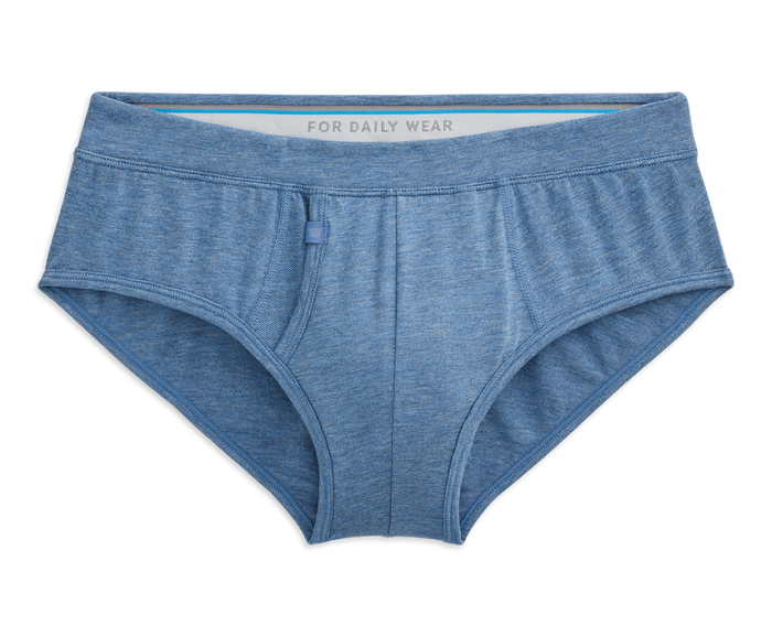 Gulfstream Heather | Front view of Silver Brief in Gulfstream Heather