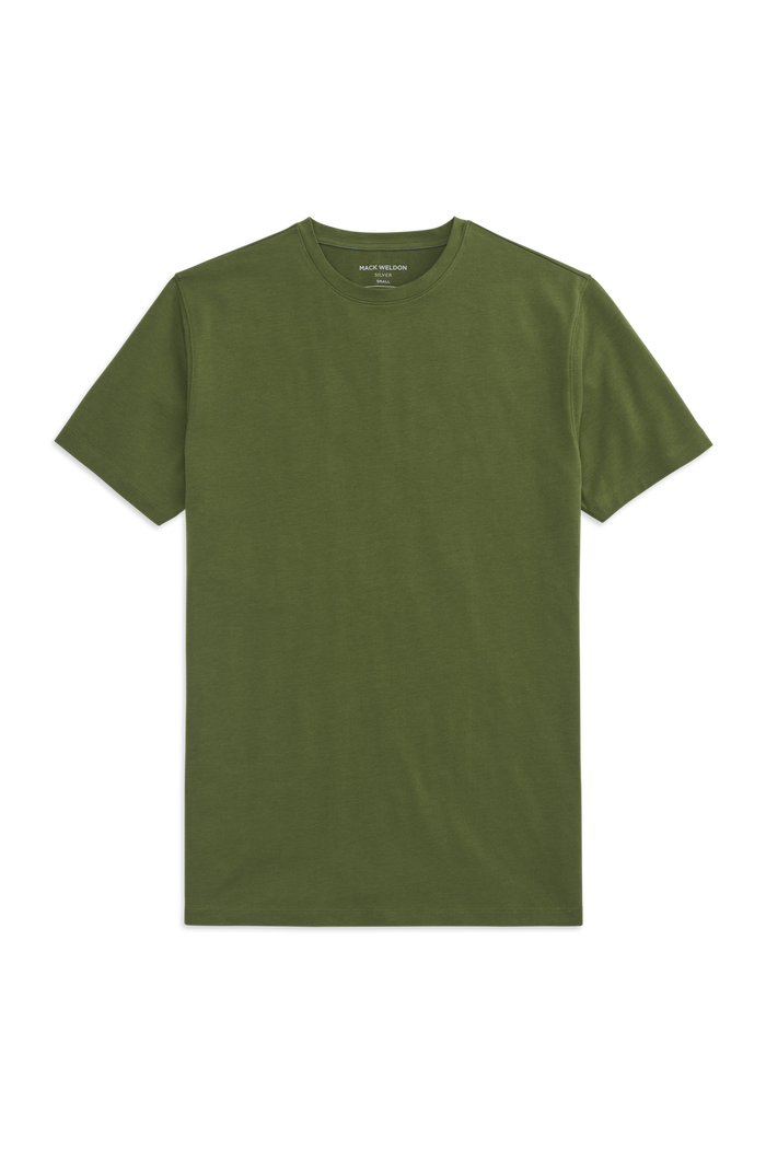Greenback | Front of SILVER Crew Neck T-Shirt in Greenback