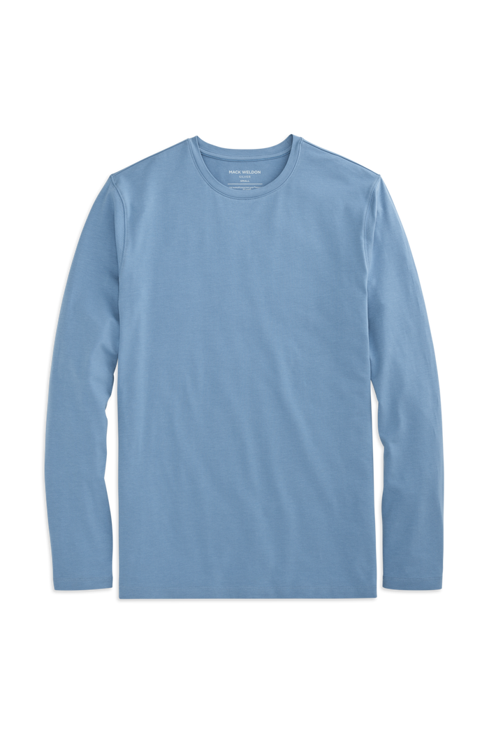 Blue Heaven | Front view of SILVER Long Sleeve T-Shirt in Blue Heaven