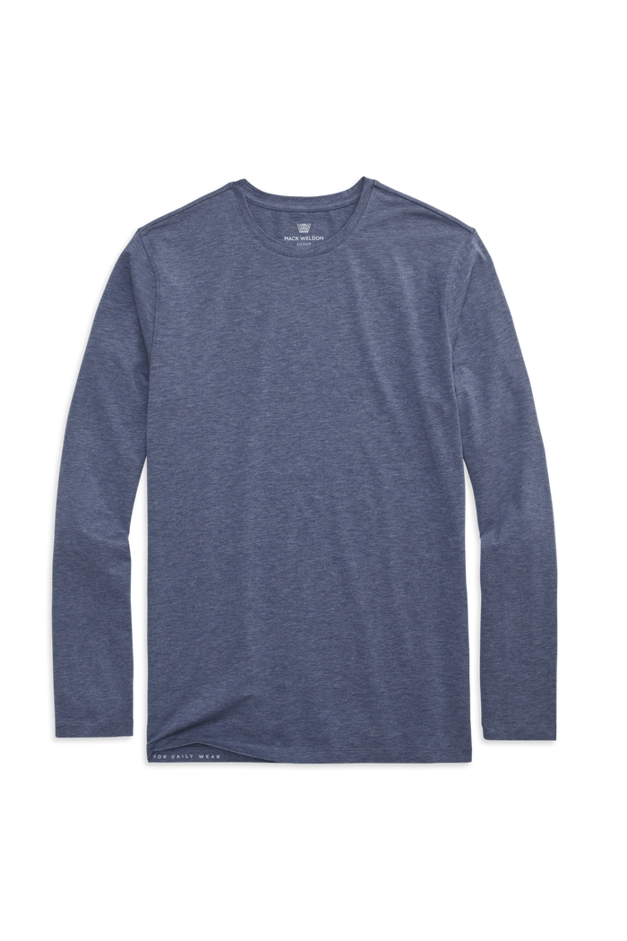 Moonlight Heather | Front view of Silver Long Sleeve T-Shirt in Moonlight Heather