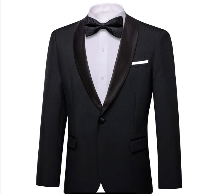 Simon Von Dress Party Black Suit Jacket Slim One Button Stylish Blazer-XX-0044 - SimonVon Shop
