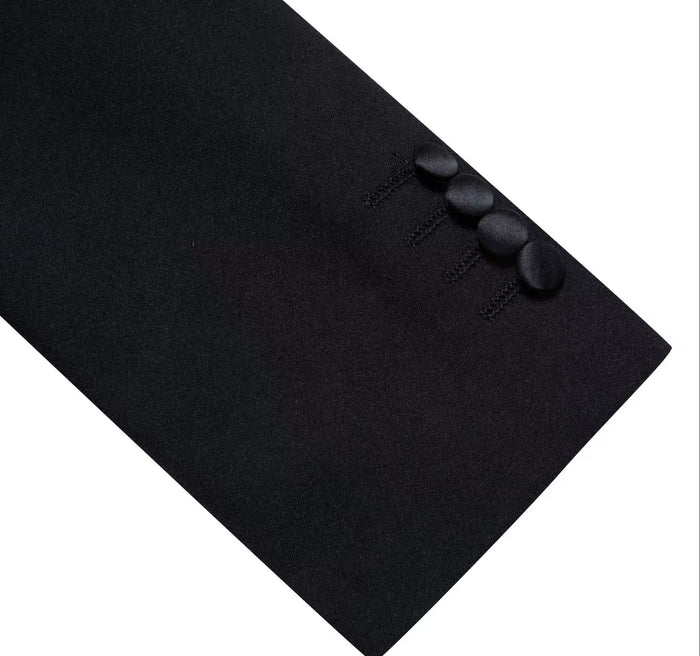 Simon Von Dress Party Black Suit Jacket Slim One Button Stylish Blazer-XX-0044 - SimonVon Shop