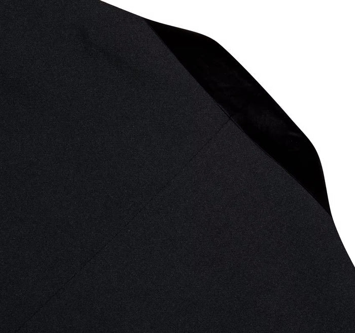 Simon Von Dress Party Black Suit Jacket Slim One Button Stylish Blazer-XX-0044 - SimonVon Shop