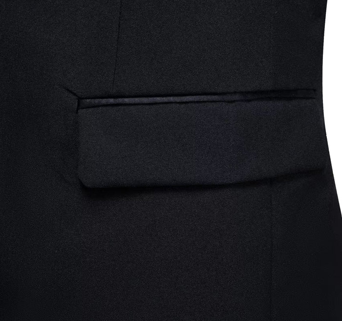 Simon Von Dress Party Black Suit Jacket Slim One Button Stylish Blazer-XX-0044 - SimonVon Shop