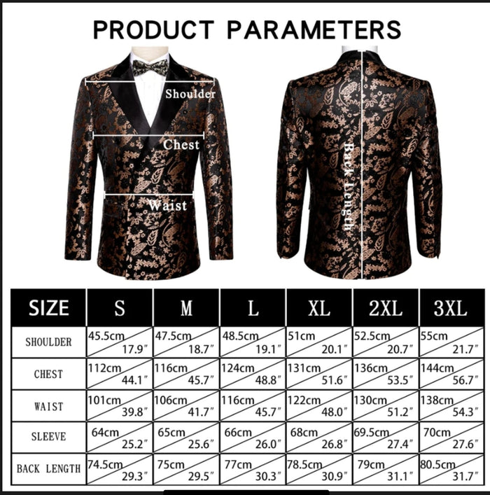 Simon Von Dress Party Black Suit Jacket Slim One Button Stylish Blazer-XX-0044 - SimonVon Shop