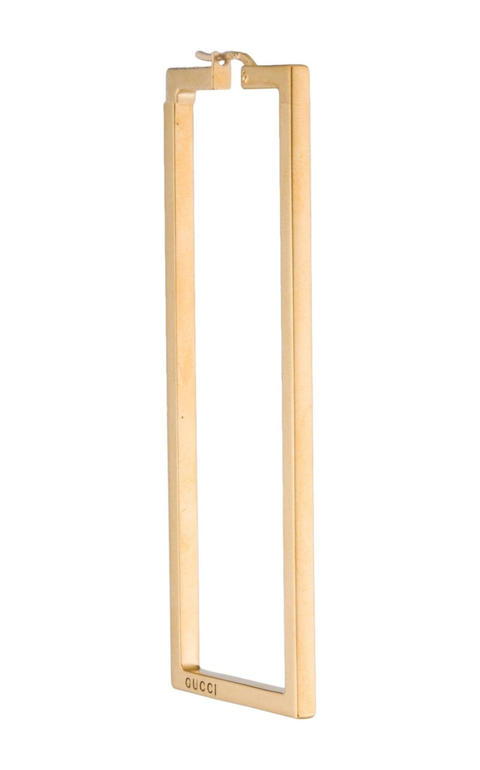 Gucci Single Rectangle - shaped Logo - engraved Earring - Runway Catalog