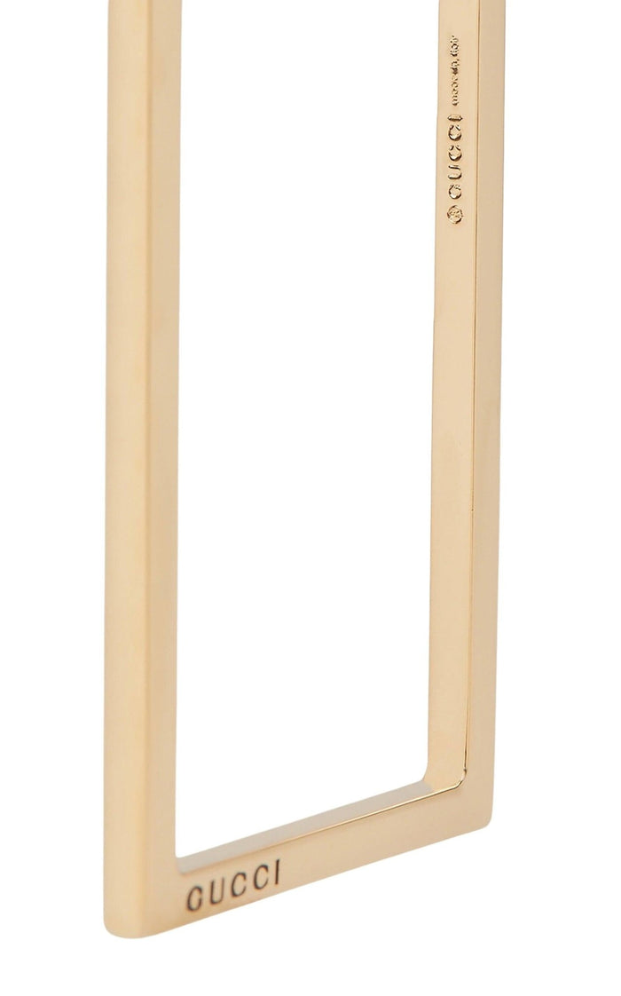 Gucci Single Rectangle - shaped Logo - engraved Earring - Runway Catalog
