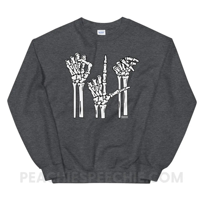 Skeleton SLP Classic Sweatshirt - Dark Heather / S - Hoodies & Sweatshirts peachiespeechie.com