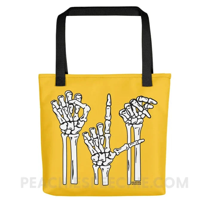 Skeleton SLP Tote Bag - Black - Bags peachiespeechie.com