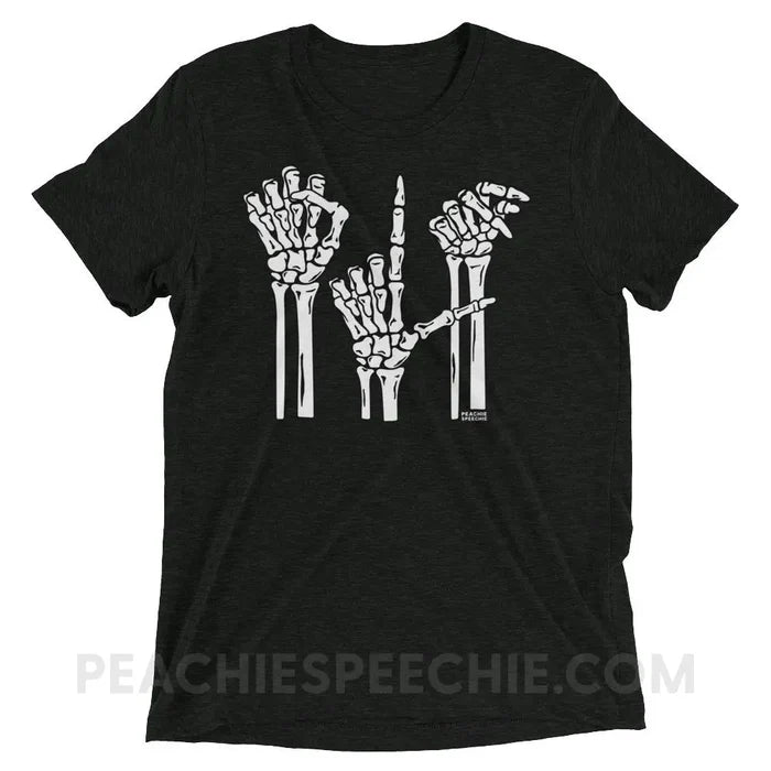 Skeleton SLP Tri-Blend Tee - Charcoal-Black Triblend / XS - T-Shirts & Tops peachiespeechie.com