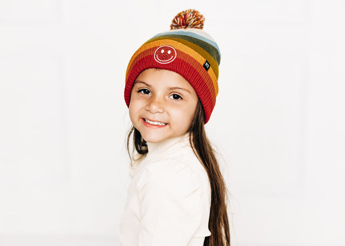 Smiley Pom Pom Hat