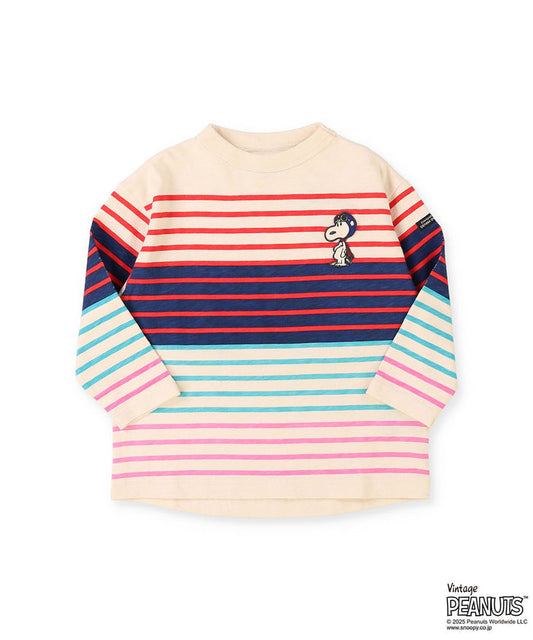 SNOOPY Striped Print Tee