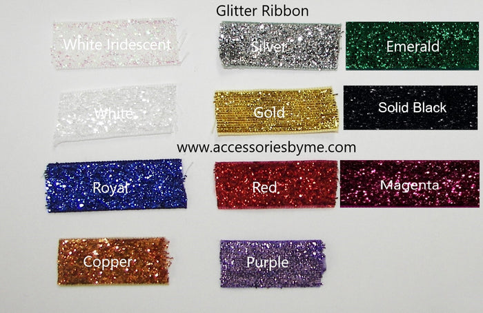 Soccer Neon Green Silver Glitter Hair Bow