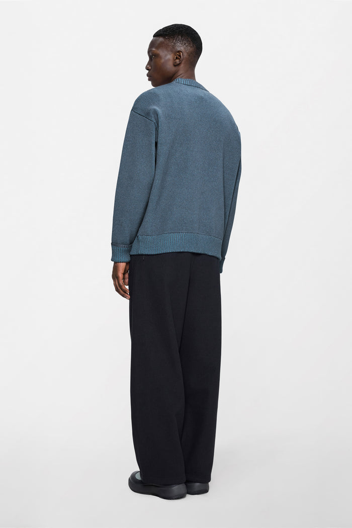 RAINS Sowa Knit Crew Neck Blue Dusk / Breeze Long Sleeve