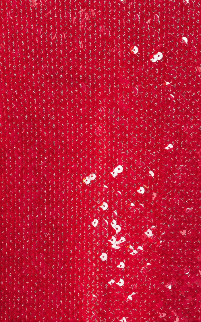 David Koma Sparkly Sequinned Red Midi Skirt - Runway Catalog