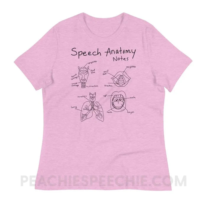 Speech Anatomy Notes Women’s Relaxed Tee - T-Shirts & Tops peachiespeechie.com